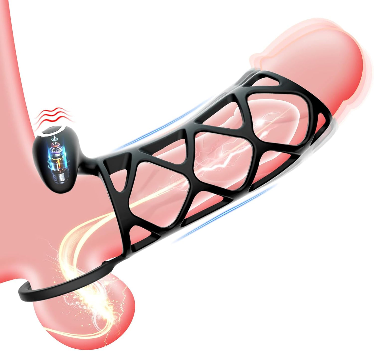 Penis Ring Cock Sleeve Extender With 10 Powerful Vibrating Modes