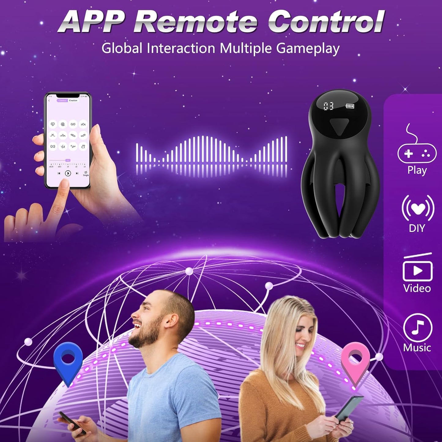 3 IN 1 Penis Vibrator Glans Trainer Masturbator with 10 Powerful Vibration Modes