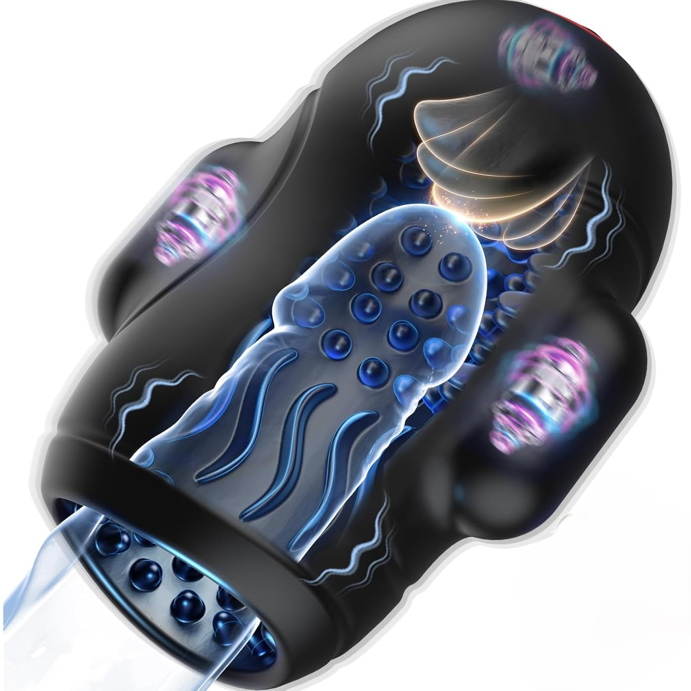 4 IN 1 Electric Masturbator Penis Trainer Vibrator with 10 Vibrating & 3 Motors