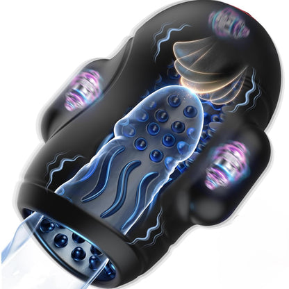 4 IN 1 Electric Masturbator Penis Trainer Vibrator with 10 Vibrating & 3 Motors