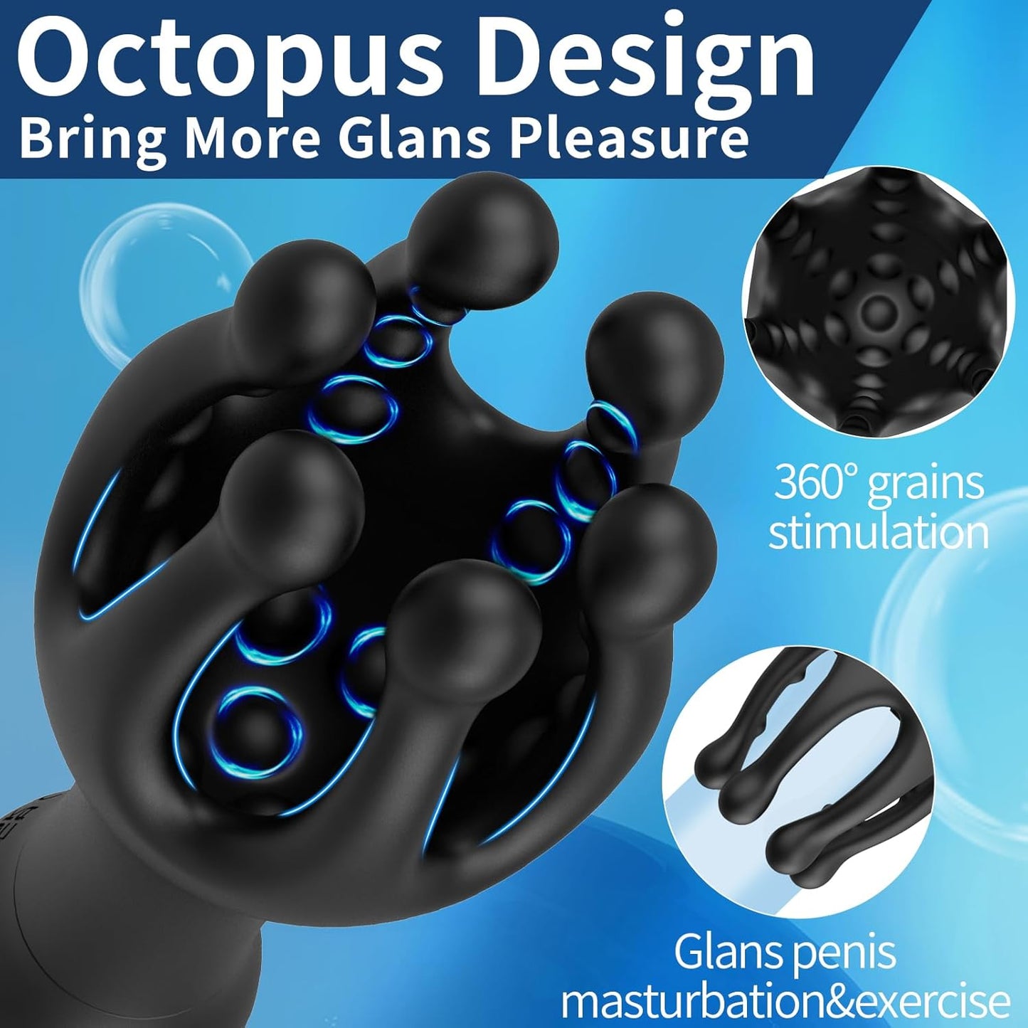 360° Wrapping Penis Vibrator Massager Glans Trainer Stimulator with 10 Vibration Modes