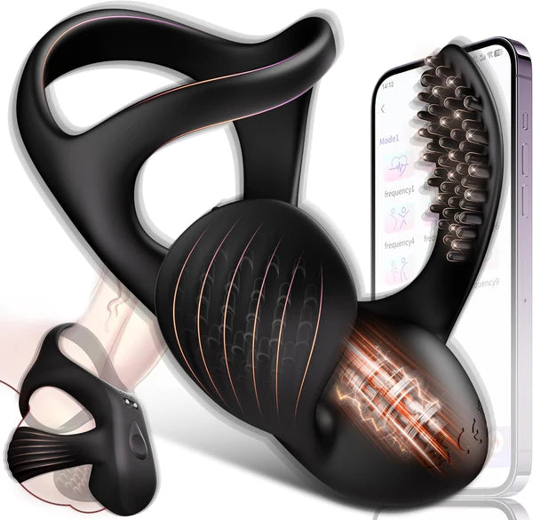 Electric Testicle Penis Trainer Vibrator Massager Cock Ring with 9 Vibration Modes