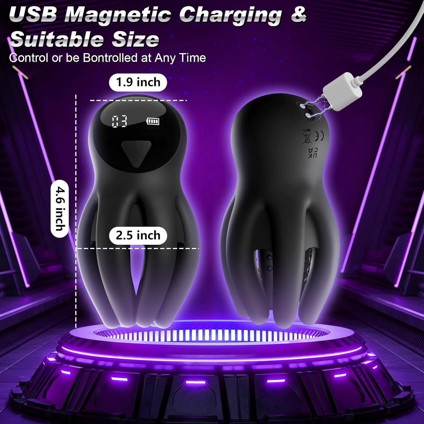 3 IN 1 Penis Vibrator Glans Trainer Masturbator with 10 Powerful Vibration Modes