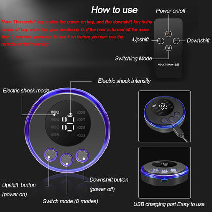 Electric Shock Anal Plug Anal Beads SM with Vibration with 8 Electric Shock Modes