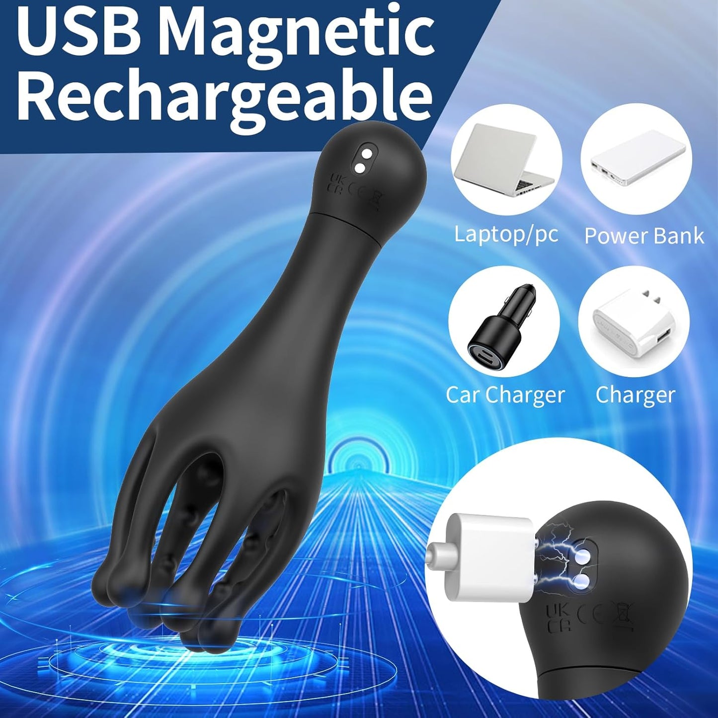 360° Wrapping Penis Vibrator Massager Glans Trainer Stimulator with 10 Vibration Modes