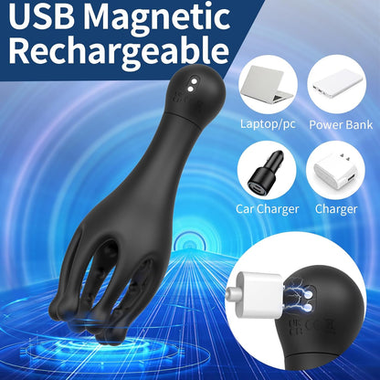360° Wrapping Penis Vibrator Massager Glans Trainer Stimulator with 10 Vibration Modes