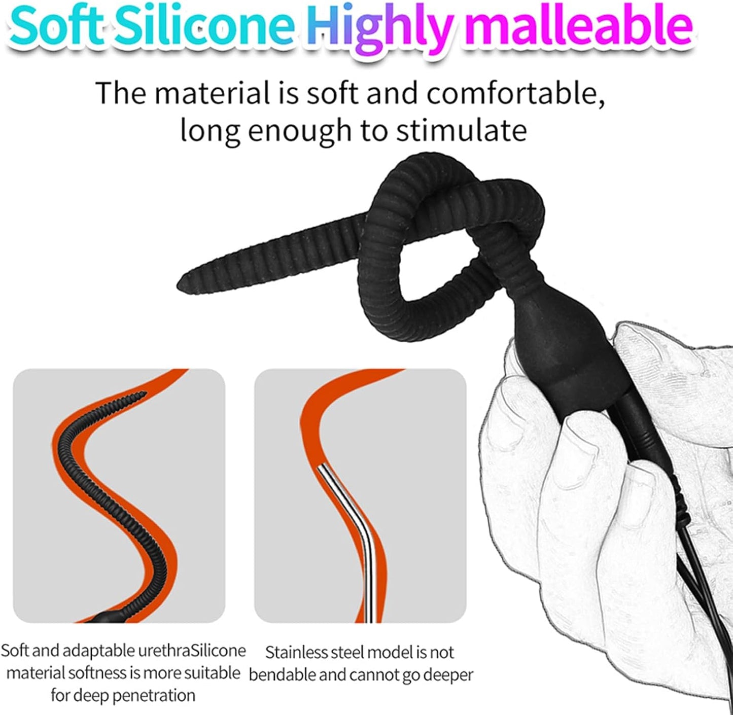 Electro Stim Urethral Sound Anal Plug with Customizable Electronic Pulse Modes