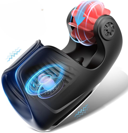 Automatic Masturbator Penis Trainer Vibrator with 10 Tongue-Licking Tapping Vibrating Modes