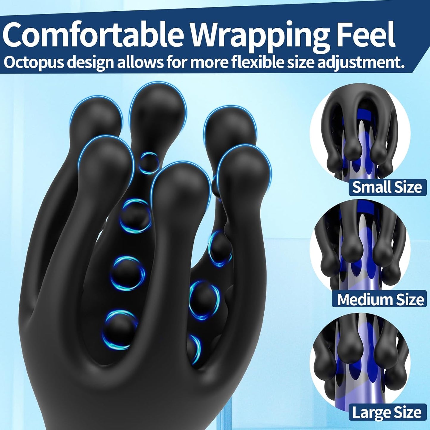 360° Wrapping Penis Vibrator Massager Glans Trainer Stimulator with 10 Vibration Modes