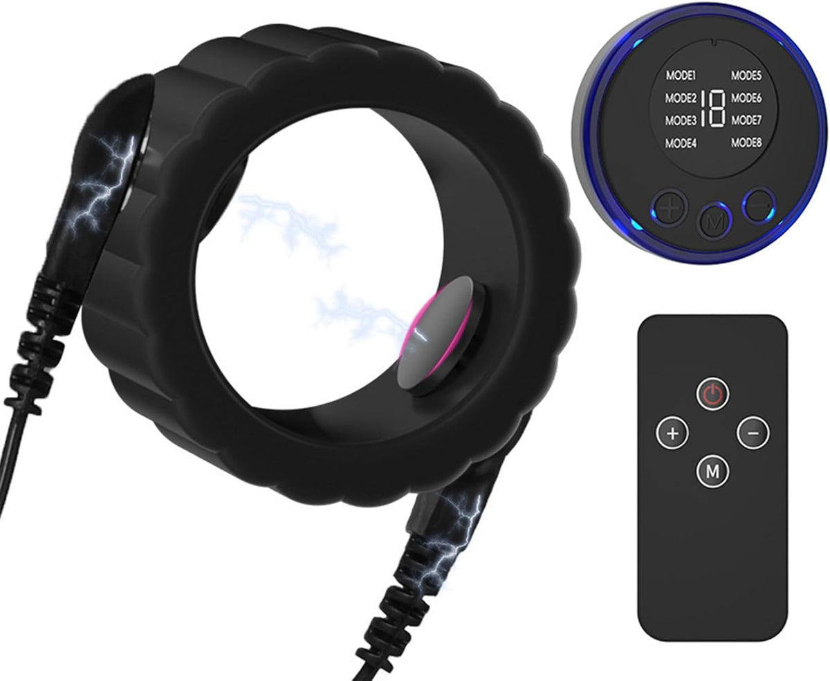 Electric Shock Chastity Devices Testicle Trainer Vibrator with Multiple Shock Modes