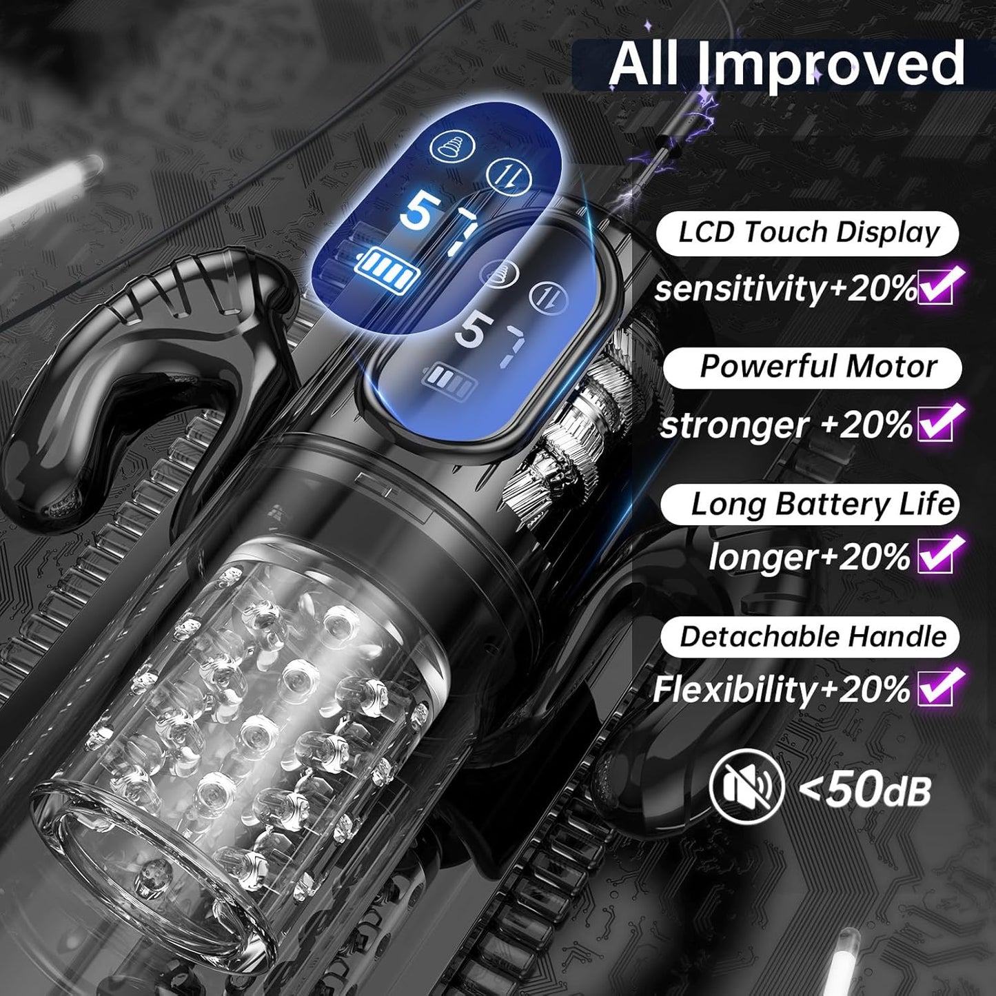 AI Sync Auto Masturbator Penis Pump Enlargers with 7 Thrusting & 7 Rotating & 5 Sucking Modes