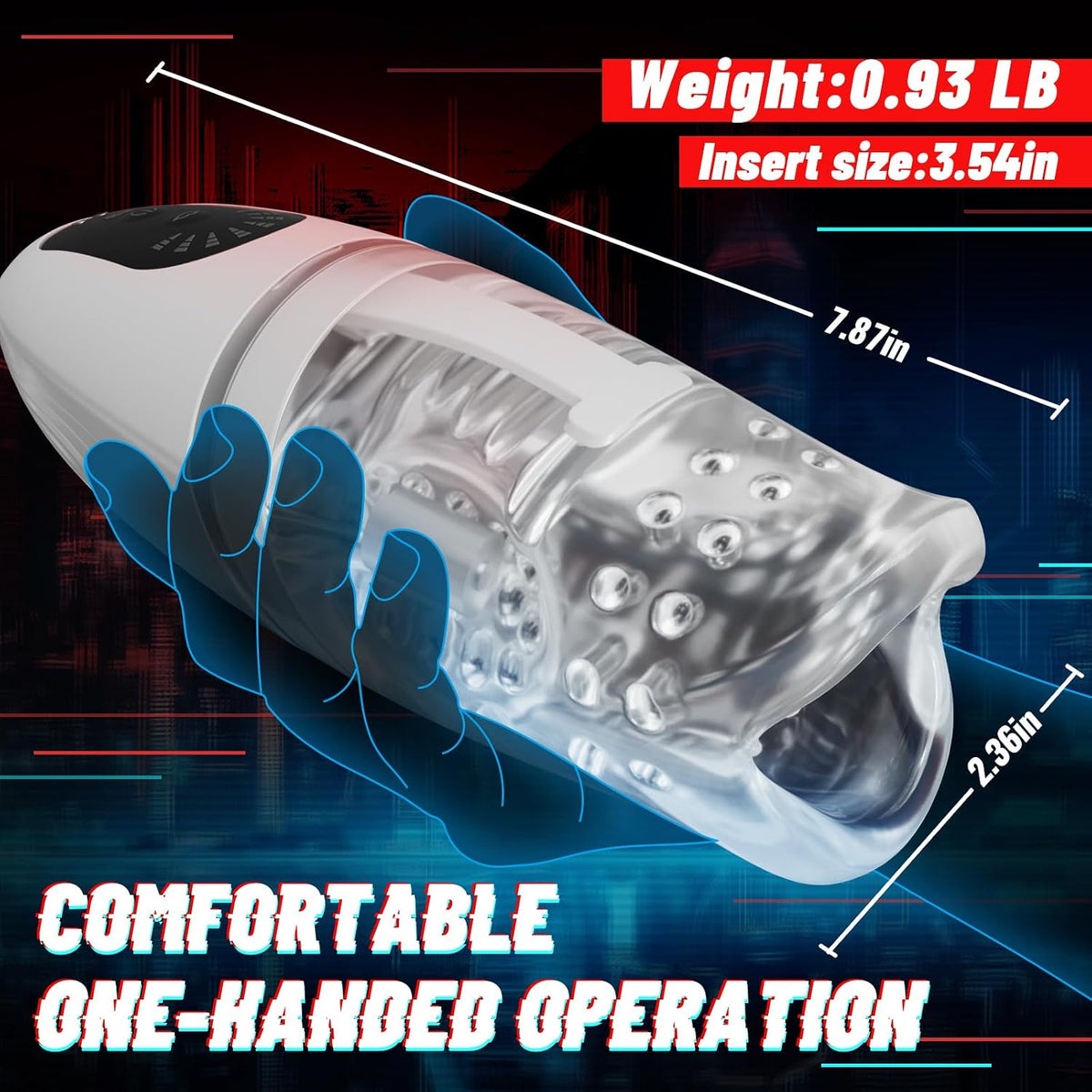 Automatic Penis Trainer Glans Vibrator Masturbator with 5 Bites & 8 Vibration Modes