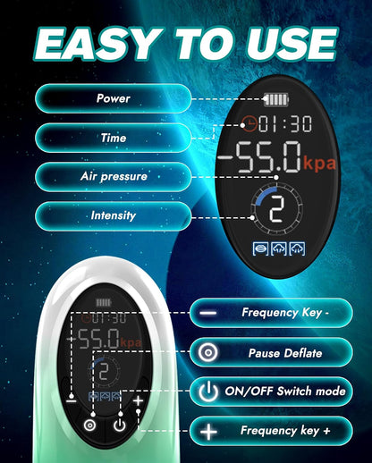 LCD Display Electric Vacuum Penis Pump with 4 Pressure & 9 Suction Modes