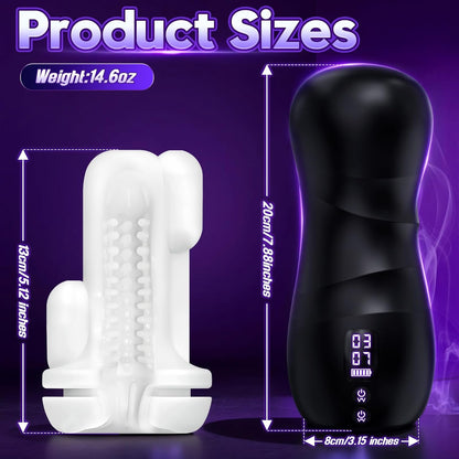 Dual Motors Blowjob Machine Automatic masterbator Male Stroker with 100 Play Styples