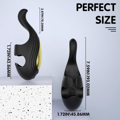 Squeezable Penis Trainer Vibrator Stroker Masturbator with 9 Flapping & Vibrating Modes
