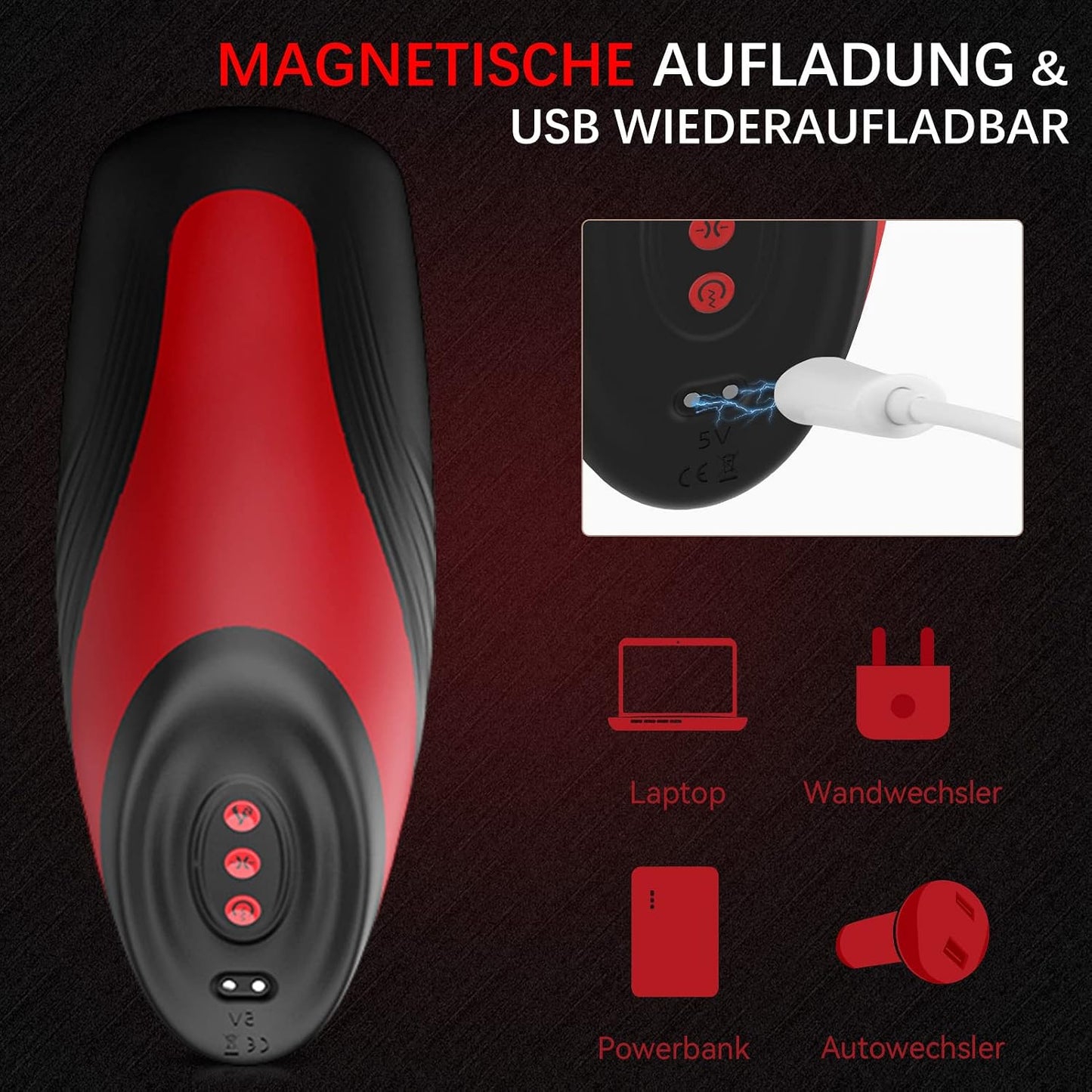 Electric Penis Trainer Vibrator Stroker with & 6 Suction & 9 Vibration Modes & Heating