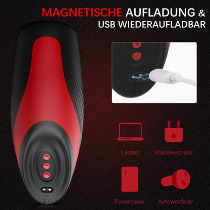 Electric Penis Trainer Vibrator Stroker with & 6 Suction & 9 Vibration Modes & Heating