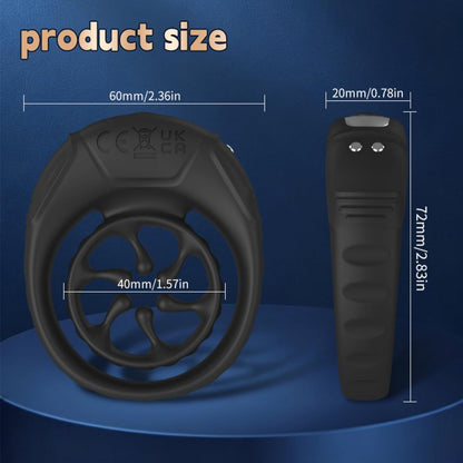 Penis Trainer Vibrator Enlargement Cock Ring Stimulator with 9 Vibration Modes