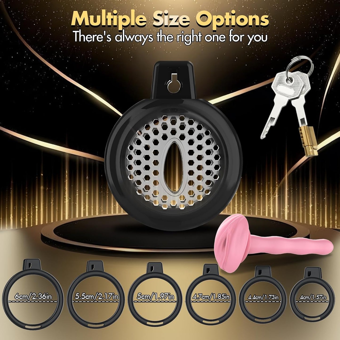 Chastity Cage Soft Chastity Cage Men's Size Better with 6 Penis Rings