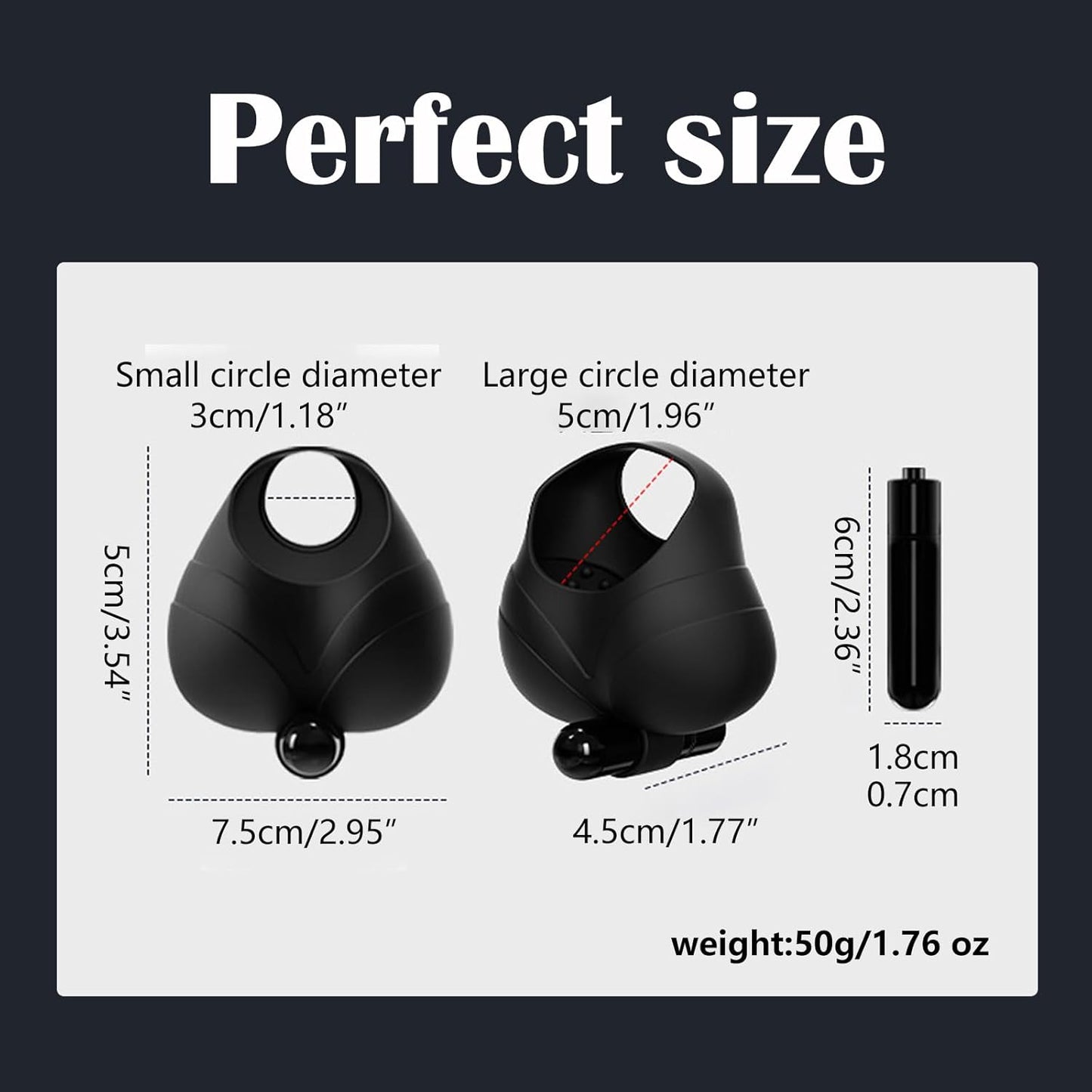 Testicle Cock Ring Vibrator Massager Masturbator with Powerful Vibrations