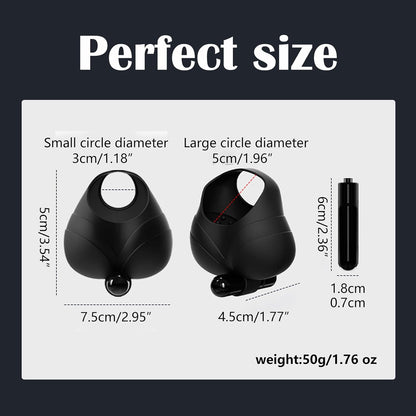 Testicle Cock Ring Vibrator Massager Masturbator with Powerful Vibrations