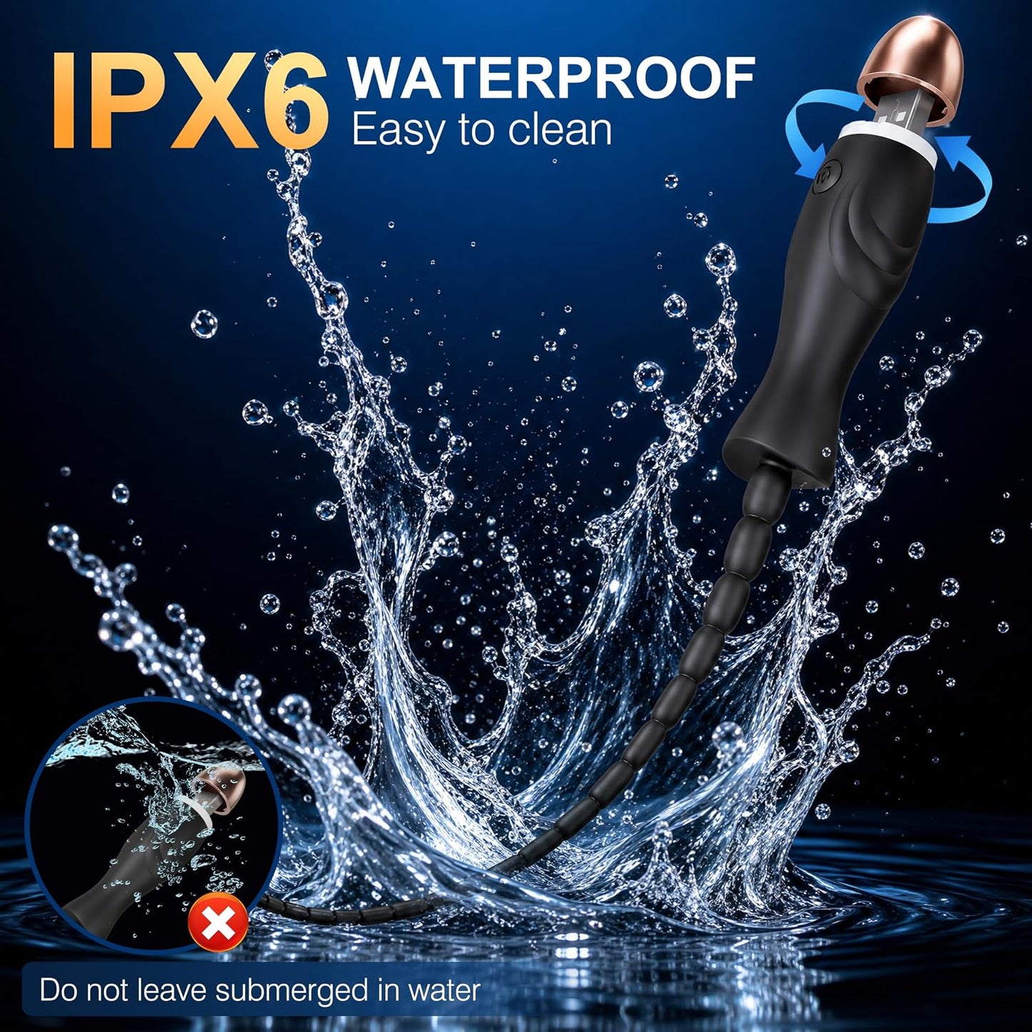 Penis Trainer Plug Vibrator Sounding Rods Urethra Stimulator with 10 Vibration Modes