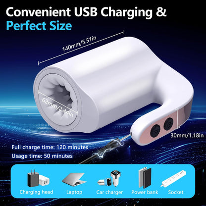 2 in 1 Automatic Masturbator Penis Trainer with 10 Telescopic Rotation Vibration Modes
