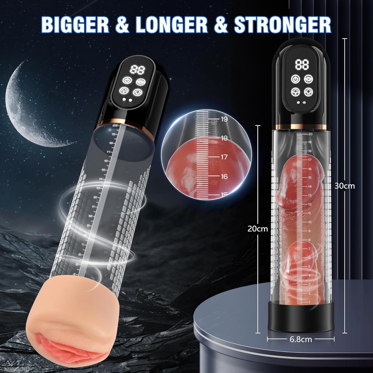 Automatic Penis Water Pump Dick Enlarger Trainer with 7 Sucking & Training Modes