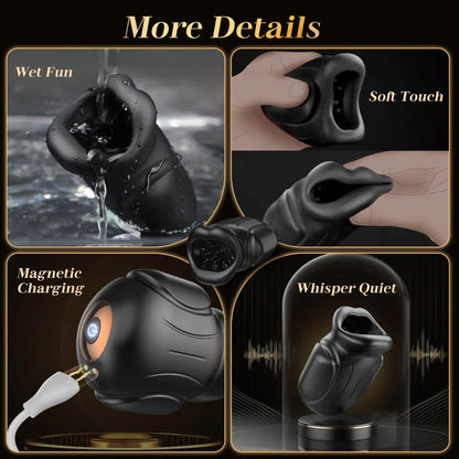 Mouth Blowjob Stroker Penis Trainer Masturbator with 10 Vibrating Modes