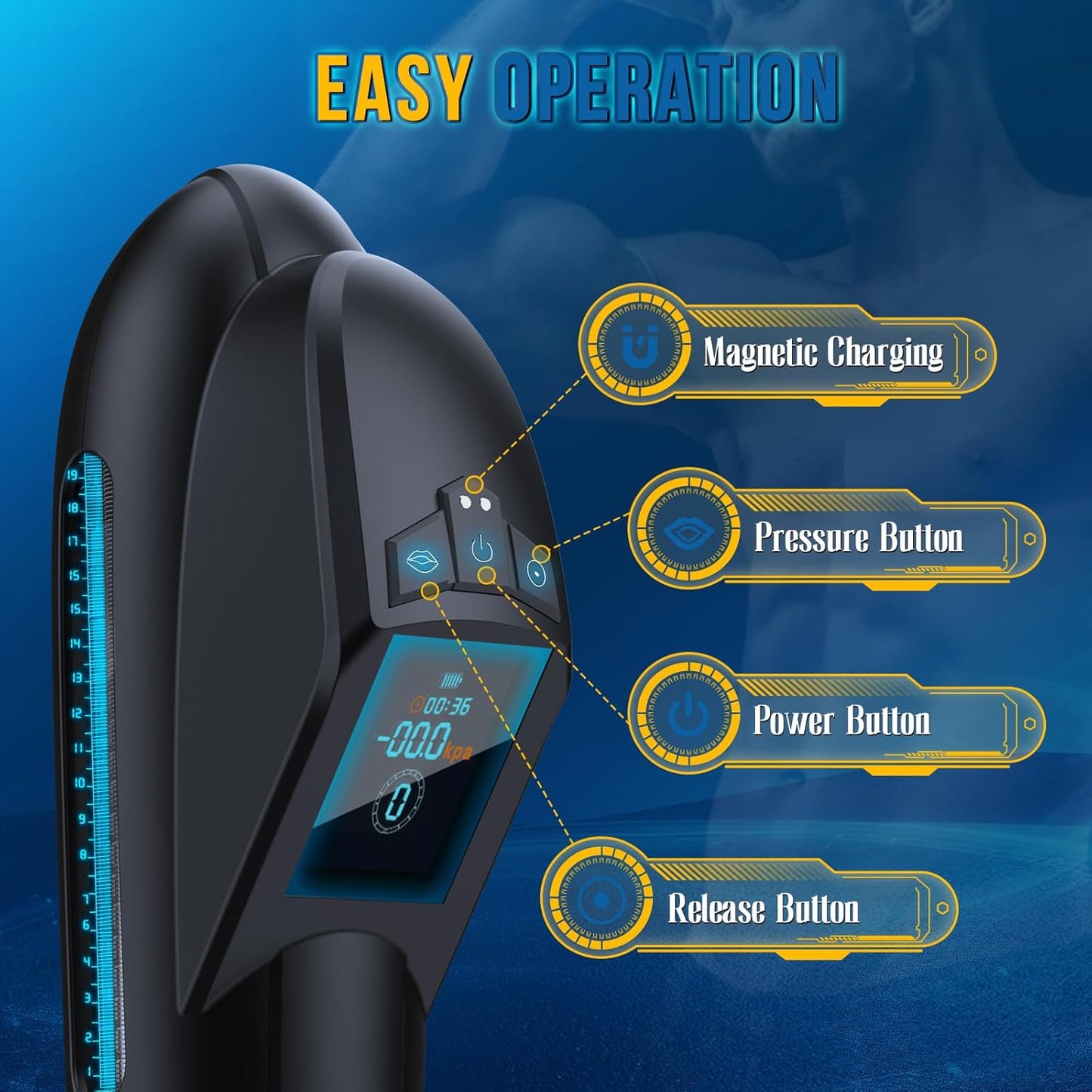 Automatic Penis Pump Masturbator Sex Machine with 9 Suction Layers & Training Modes