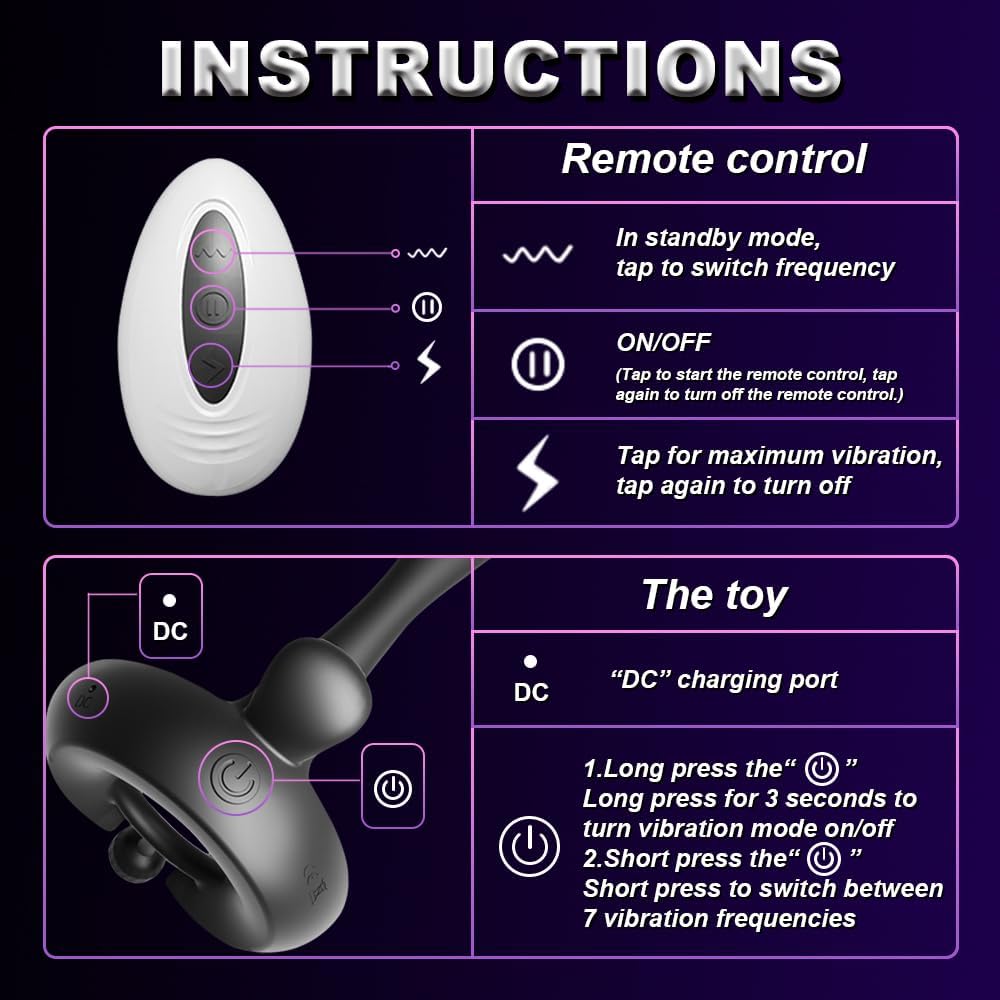 3 IN 1 Cock Ring Penis Trainer Vibrator Massager with 7 Powerful Vibration Modes