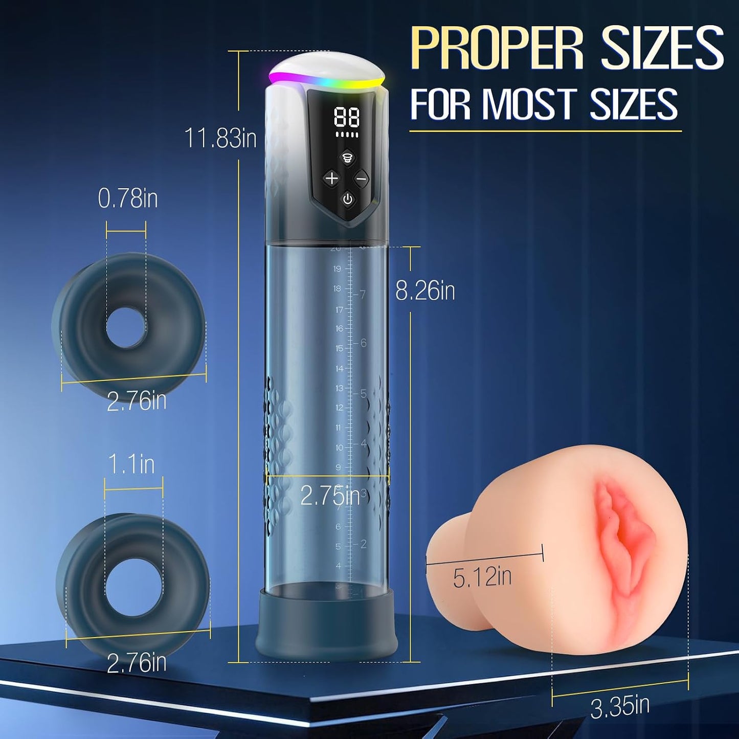 Electric Penis Massage Vacuum Pump Blowjob Masturbator with 5 Training Modes