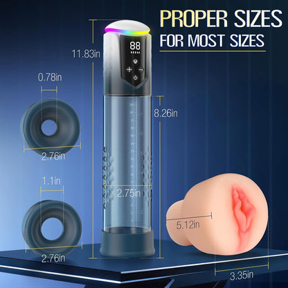 Electric Penis Massage Vacuum Pump Blowjob Masturbator with 5 Training Modes