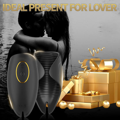 2 IN 1 Rib Tunnel Penis Trainer Vibrator Masturbator with 10 Vibration Levels