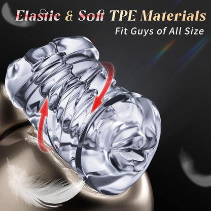 Open Ended Penis Trainer Pocket Pussy Squeezable Masturbator Stroker Blowjob