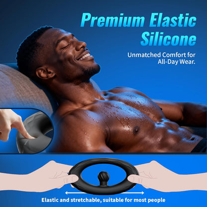 APP Pleasure Cock Ring Penis Vibrator Testicle Stimulator with 9 Vibration Modes