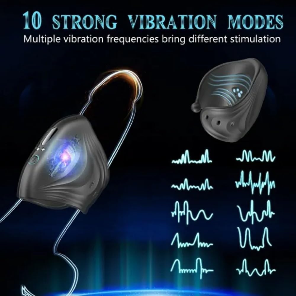 Adjustable Penis Trainer Vibrator Glans massager with 10 Intense Vibration Modes