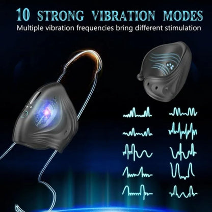 Adjustable Penis Trainer Vibrator Glans massager with 10 Intense Vibration Modes