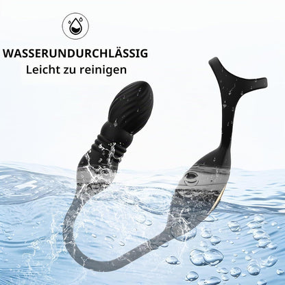 4 IN 1 Anal Vibrator Dildo Penis Ring Prostate Stimulator with 9 Vibration Modes
