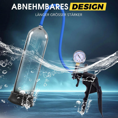 Manual Penis Vacuum Pump Enlarger Masturbator with Magnifying Mirror & Pistol Grip
