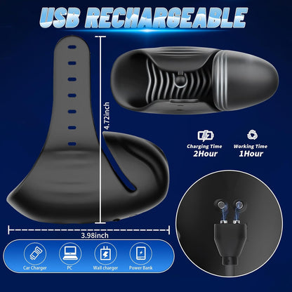 Electric Glans Trainer Penis Vibrator Stimulator with 9 Powerful Vibration Modes