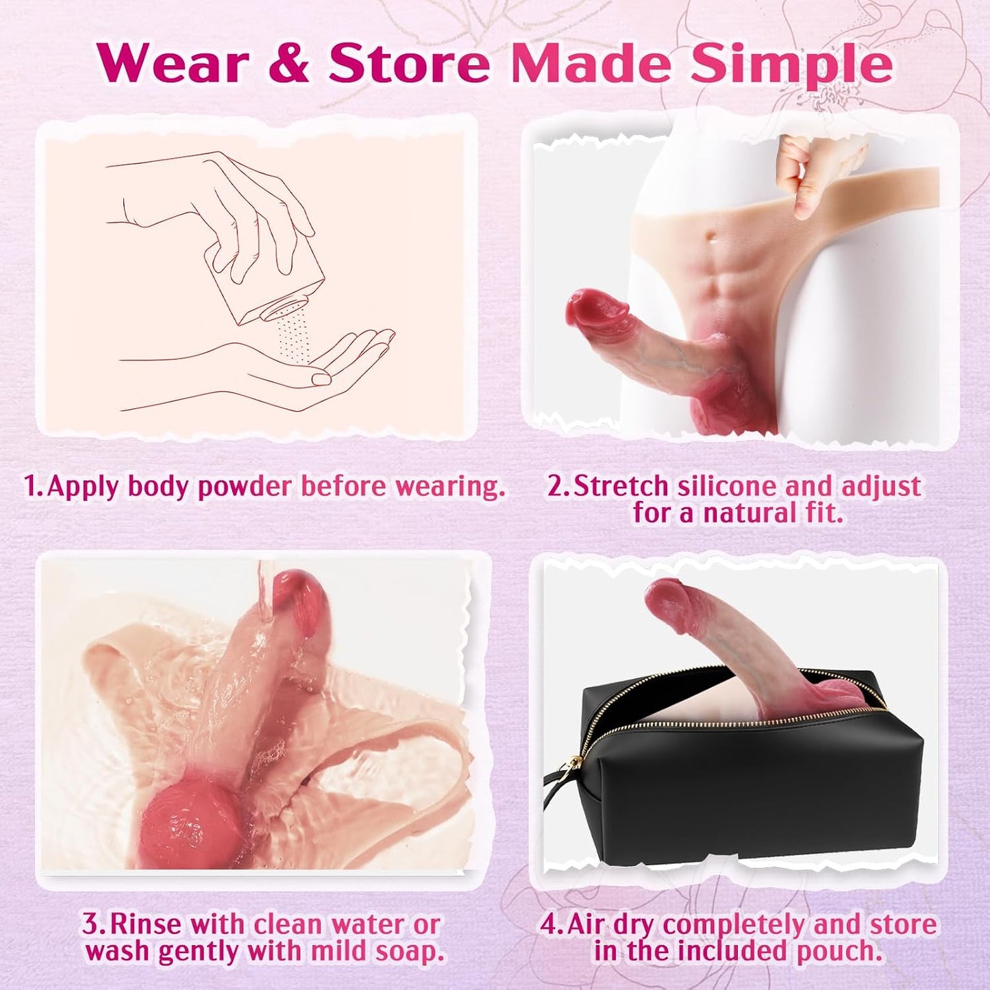 5.6 Inches Realistic Ultra-Elastic Portable Strap-On Triangle Dildo Vibrator