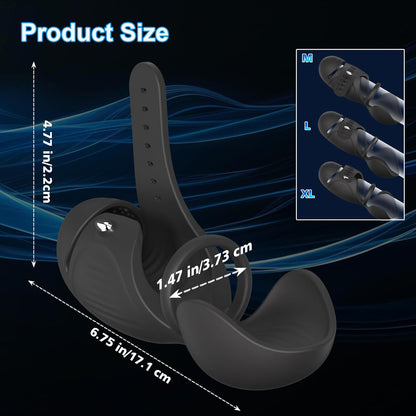 4 IN 1 Adjustable Penis Vibrator Trainer Masturbator Stroker with 2 Motors & 9 Vibrations