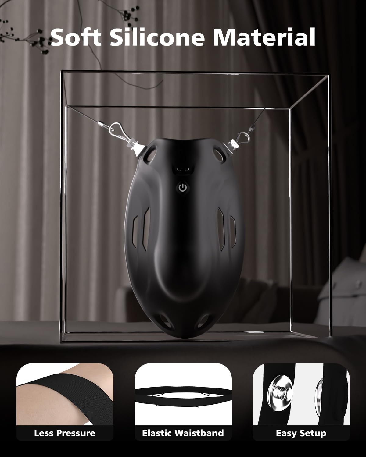 Electric Penis Trainer Vibrator Sets Chastity Cage Glans Stimulator with 9 Vibration Modes