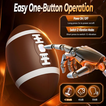 Football Shape Penis Trainer Stroker Blowjob with 12 Vibration Modes