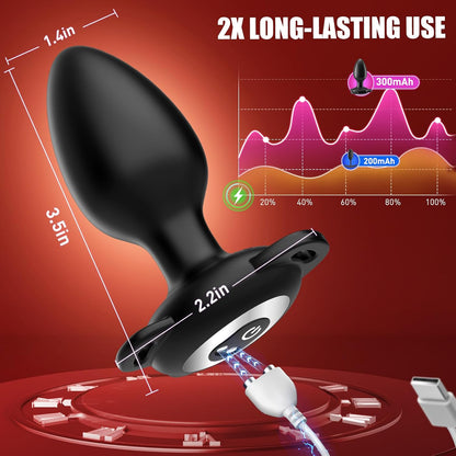 Wearable Vibrator Butt Plug Prostate Massager with 10 Vibration Modes