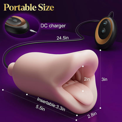 Penis Trainer Vibrator Glans Massager Oral Blowjob Masturbator with 10 Vibrations