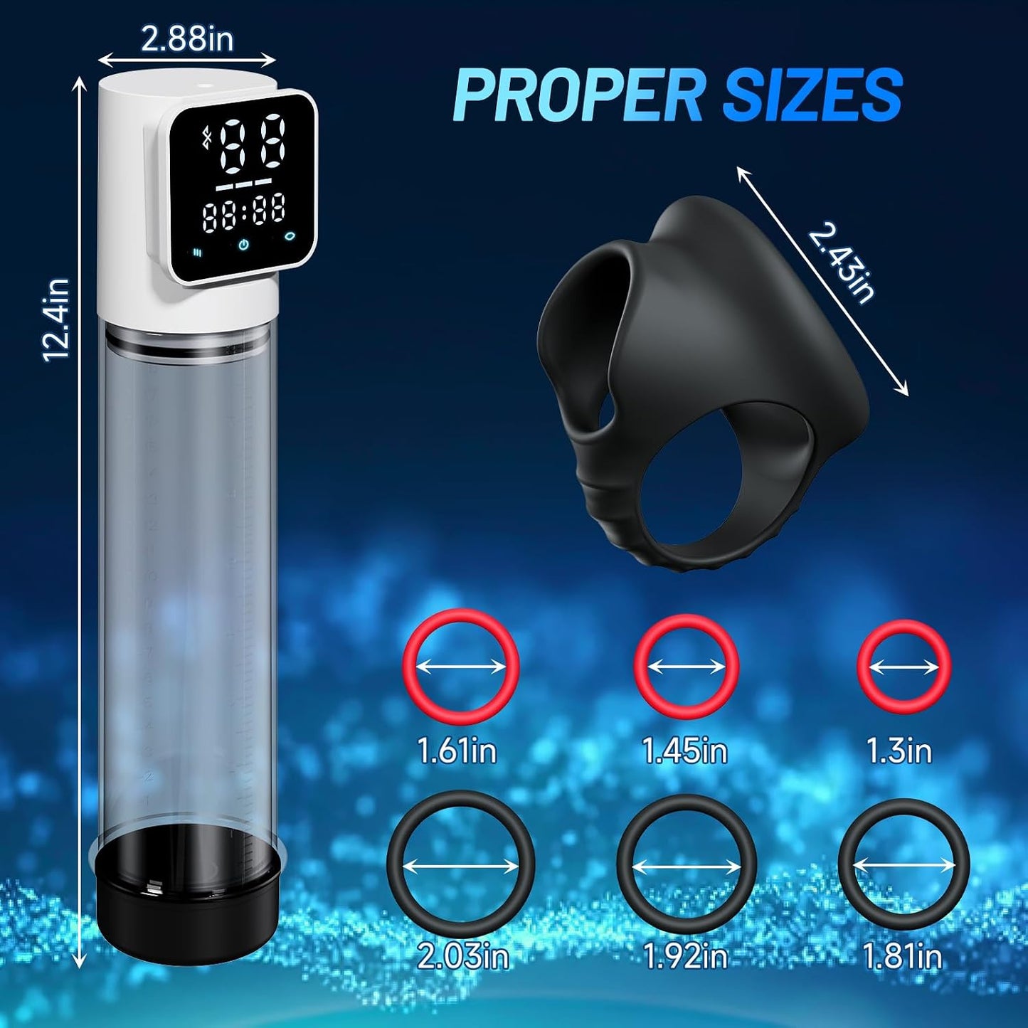 LED Display Automatic Penis Pump Enlargers Extender Masturbator with 10 Suction Modes