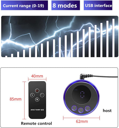 Electric Urethral Sound Stimulator Cock Ring Estim Plug Dilator Kit with 8 Modes