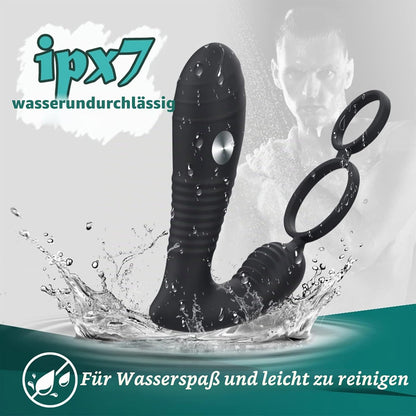 Electric Shock Prostate Vibrator Penis Ring with 8 Electric Shock & 8 Vibration Modes
